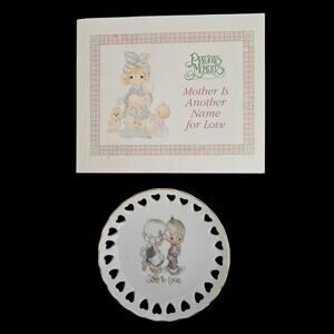 Precious Moments Sew In Love Heart Cutout Plate Enesco Japan 1985
